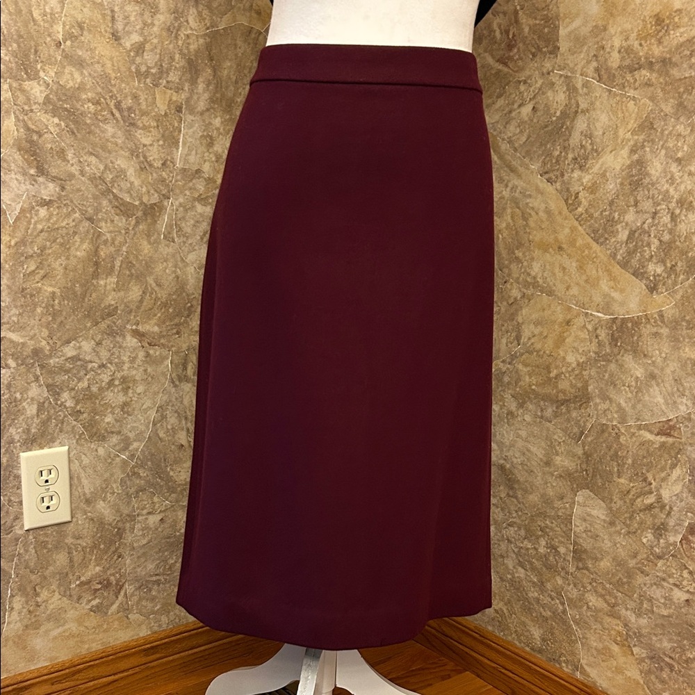 J. Crew Deep Red Midi Skirt